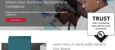 Homepage of UL Verify