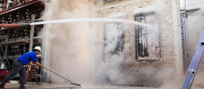 Hose stream test for fire door