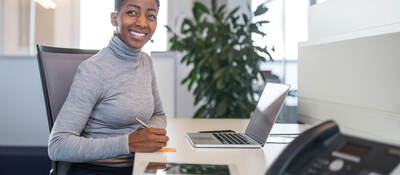 Professional working at a desk