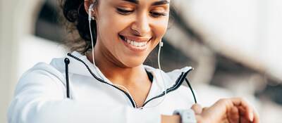 Woman and smartwatch