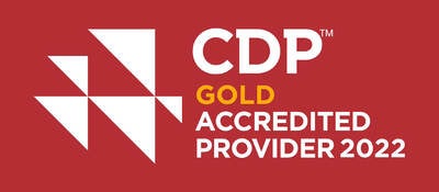 Red box with words that say CDP Gold Accredited Provider 2022