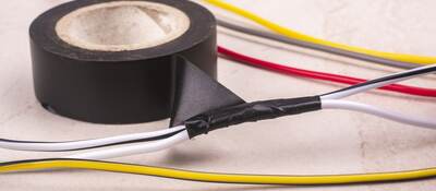Vinyl electrical tape with wire.