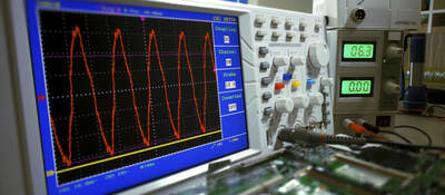 A photo of an oscilloscope