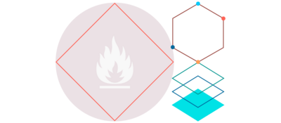 Illustrative SDS pictogram with fire icon