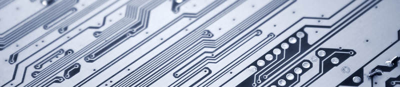 Close-up view of a printed circuit board.