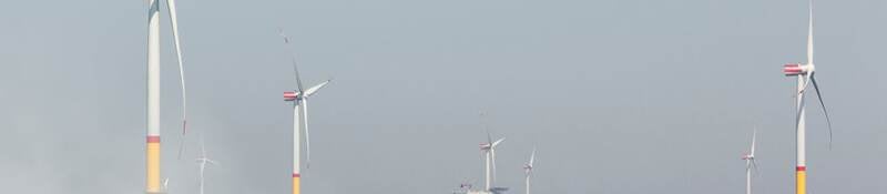 Offshore wind turbines in rough seas