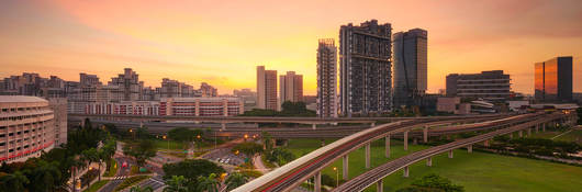 cityscape at sunrise