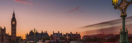 Big Ben and Westminster Bridge in the sunset