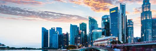 Skyline of Singapore during sunset