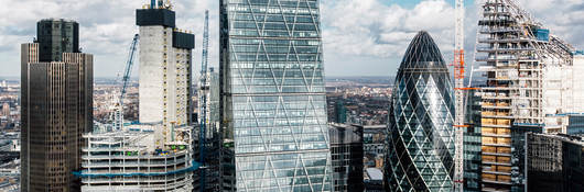 Buildings in London under construction