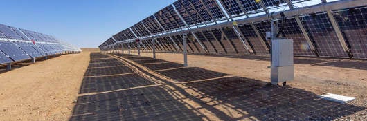 Solar panels as part of a solar power farm