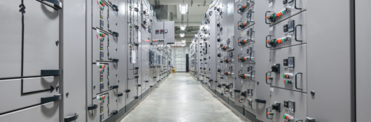 Switch panel of switchgear electrical room at power plant