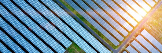 Aerial view of a solar farm