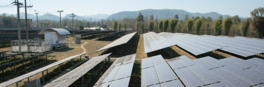 High view of solar panels