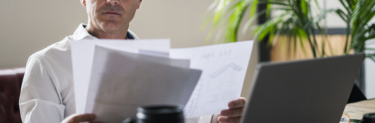 Businessman reviewing documents