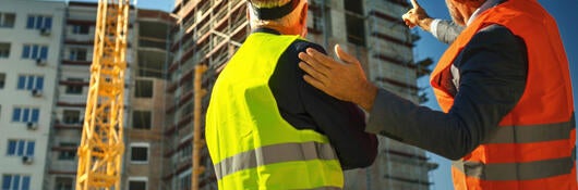 contractors supervising building process