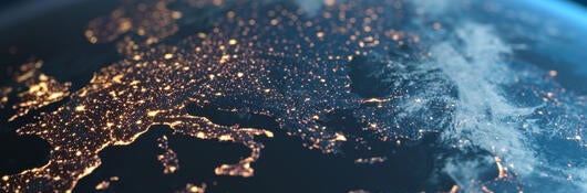 Europe and surrounding areas seen from space