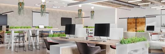 Modern open plan office space interior.