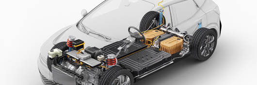 Electric generic car technical cutaway