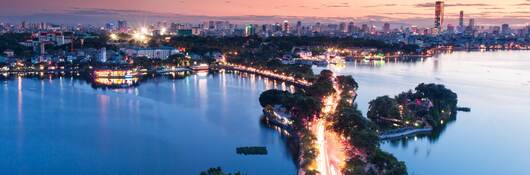 Aerial view of Hanoi, Vietnam.