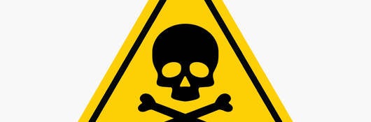 Hazardous chemical symbol in yellow and black