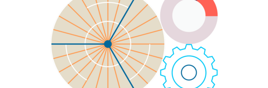 Graphic depicting radar, graph and a gear