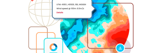 Graphical depiction showing the ability to download wind maps