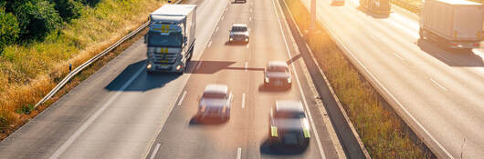 Cars on a highway