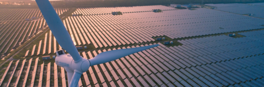 windmill and solar panels