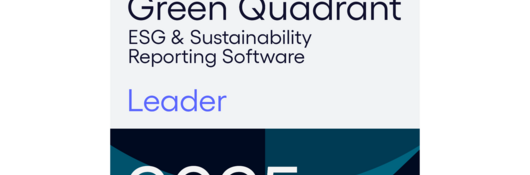Verdantix Green Quadrant: ESG and Sustainability Reporting Software 2025 Leader image.