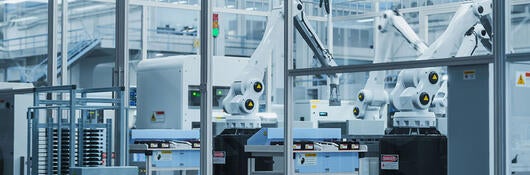 Inside a factory with autonomous robots