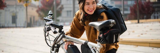 Young person with an e-bike.