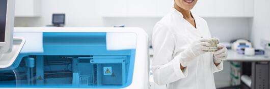 A medical technician in a laboratory