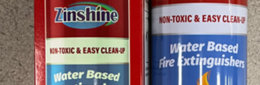 Zinshine Water Based Fire Extinguisher that bears an unauthorized UL Certification Mark for the United States and Canada.