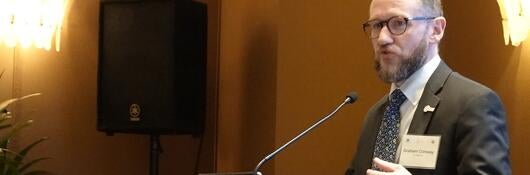 Dr. Graham Conway speaking at an APEC workshop in Singapore