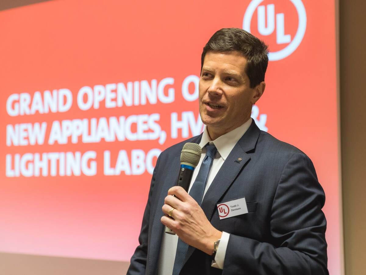 Todd Dennison, VP and General Manager for UL's Appliances, HVAC and Lighting business, at the official lab opening
