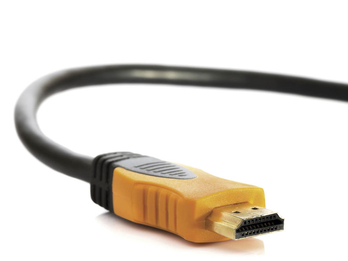 A close-up image of an HDMI cord. 