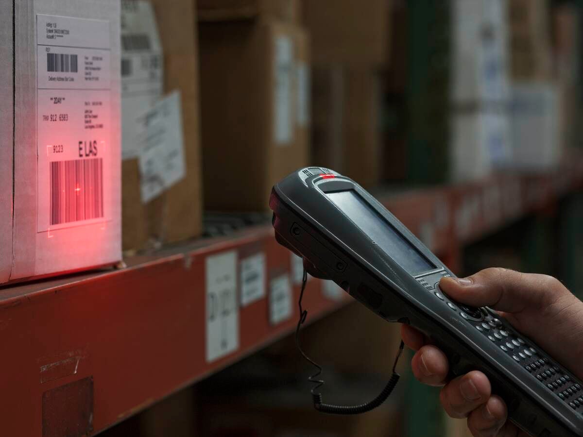 Laser scanning box barcode