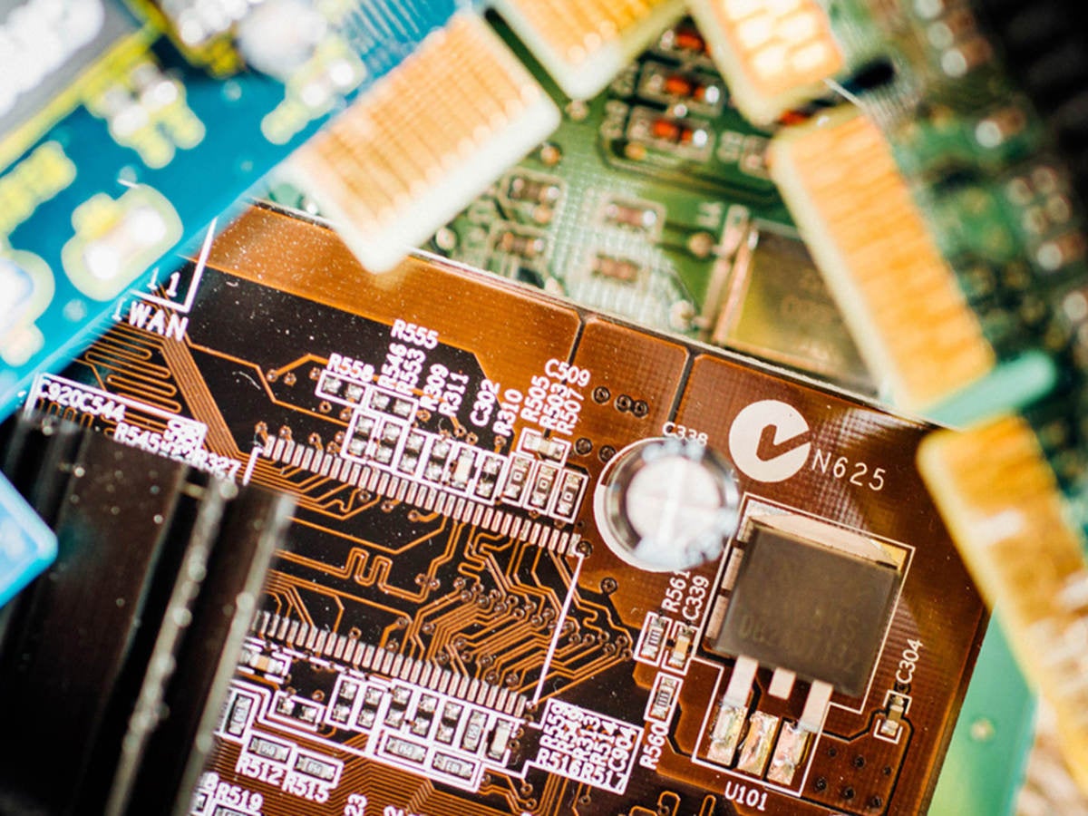 The inside of a hard drive