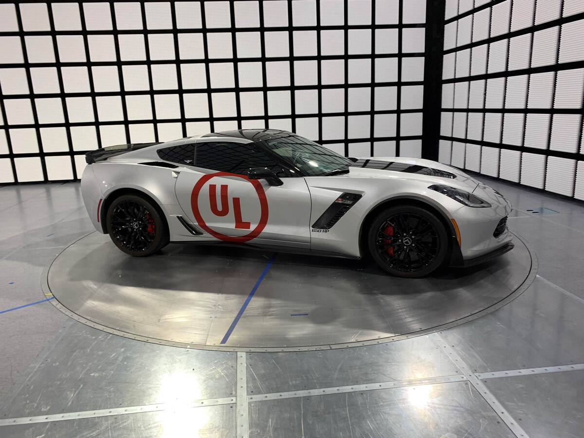 Nice car in an EMC testing chamber