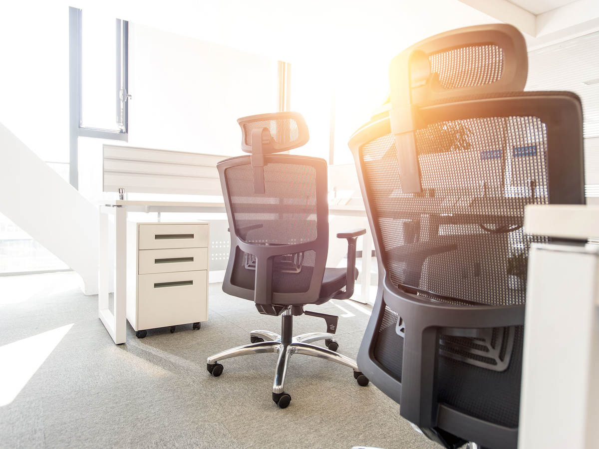 Office chairs in an office environment