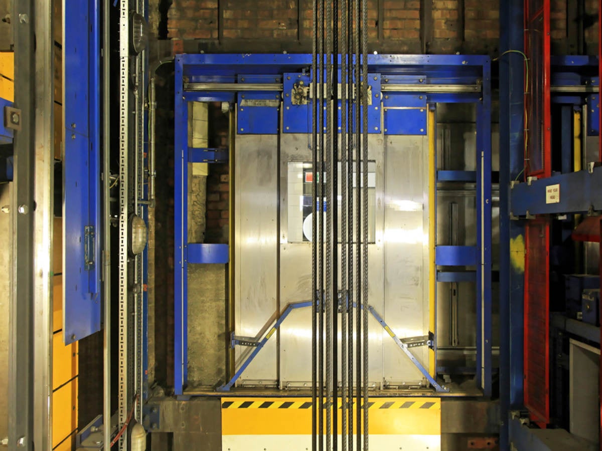 An elevator shaft