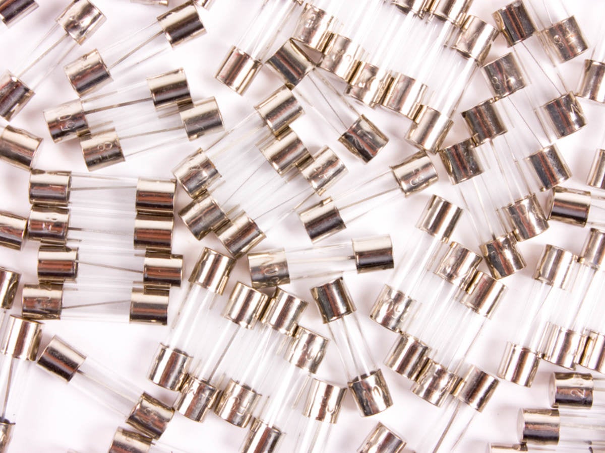 Many fuses on a white background