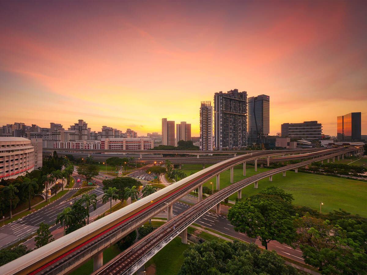 cityscape at sunrise