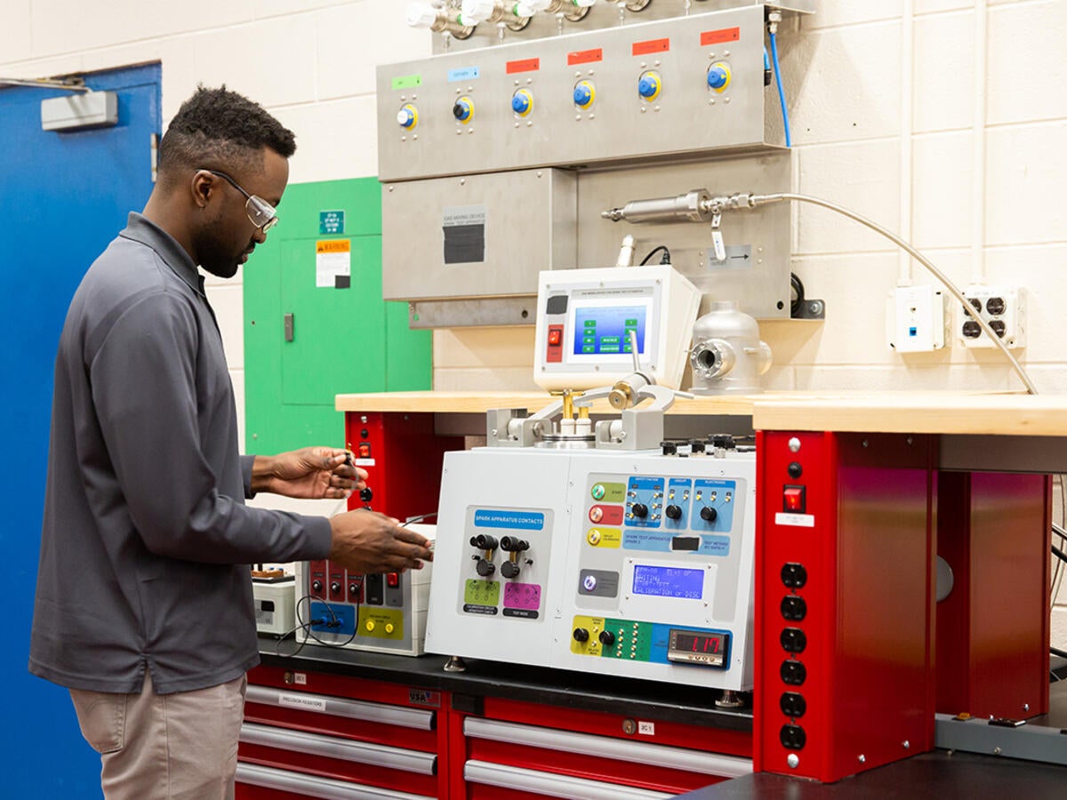 spark test station, lab equipment