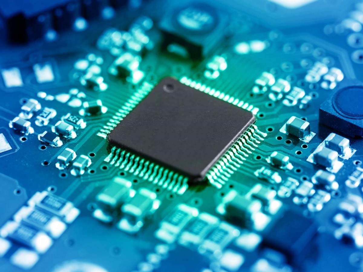 Close-up of an electronic circuit board