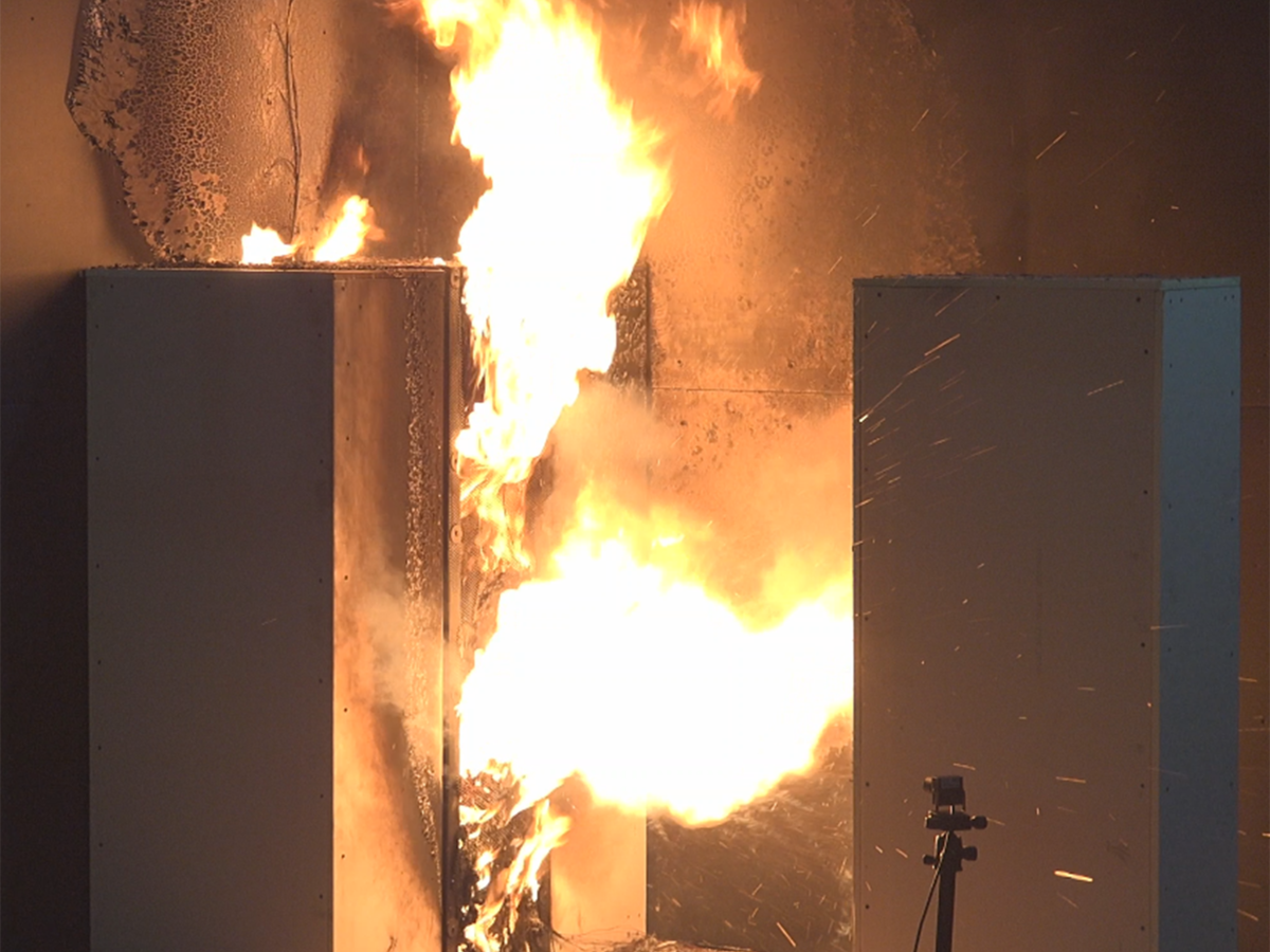 full scale fire test of a battery - UL 9540A