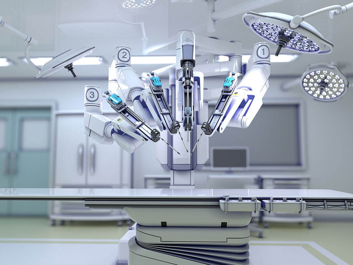 Medical robots on an operating table