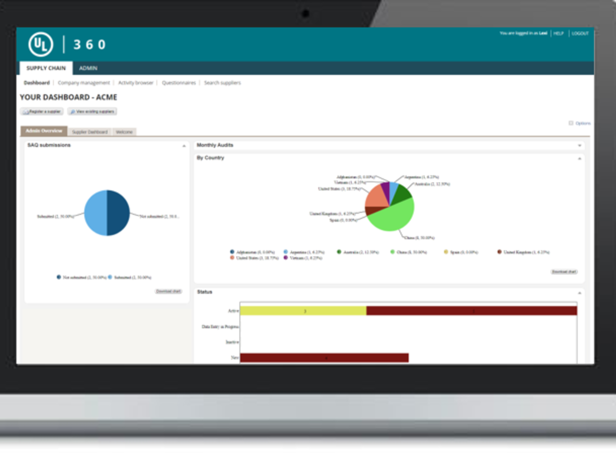 screenshot 360 supply chain dashboard