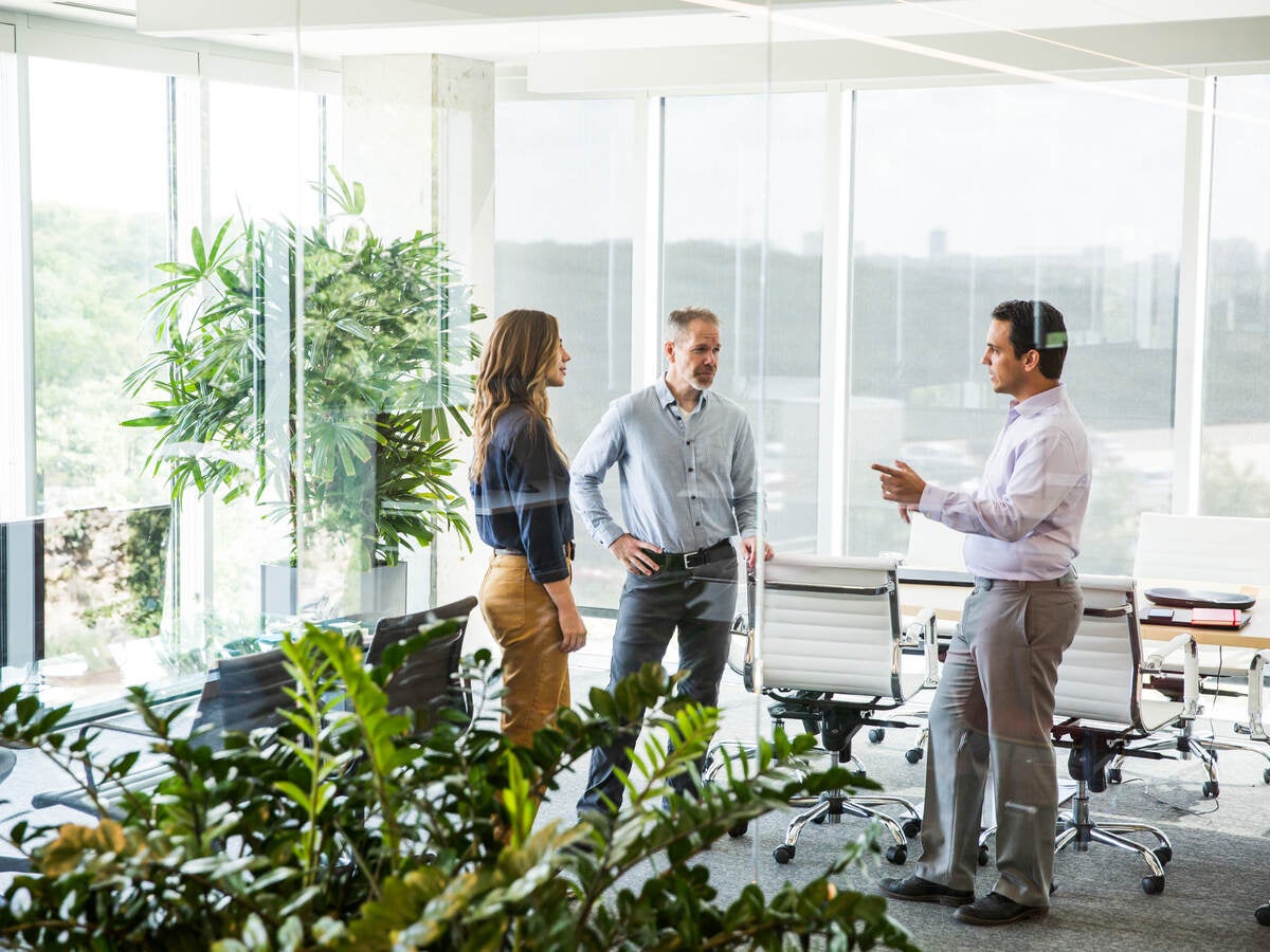 People talking in a conference room